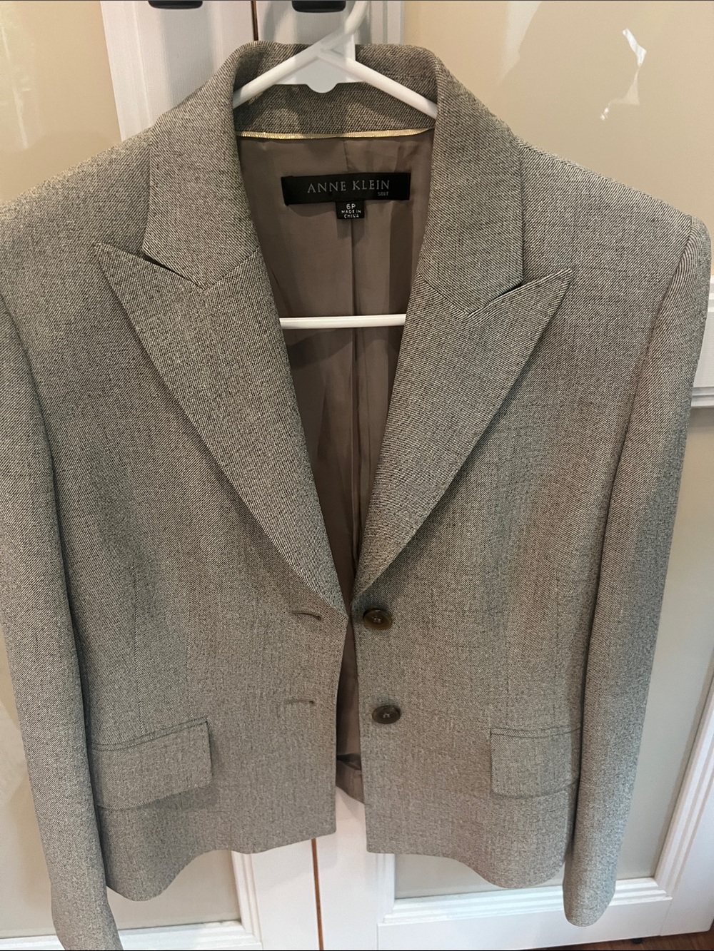 Anne Klein Light Gray Women's Two-Button Blazer